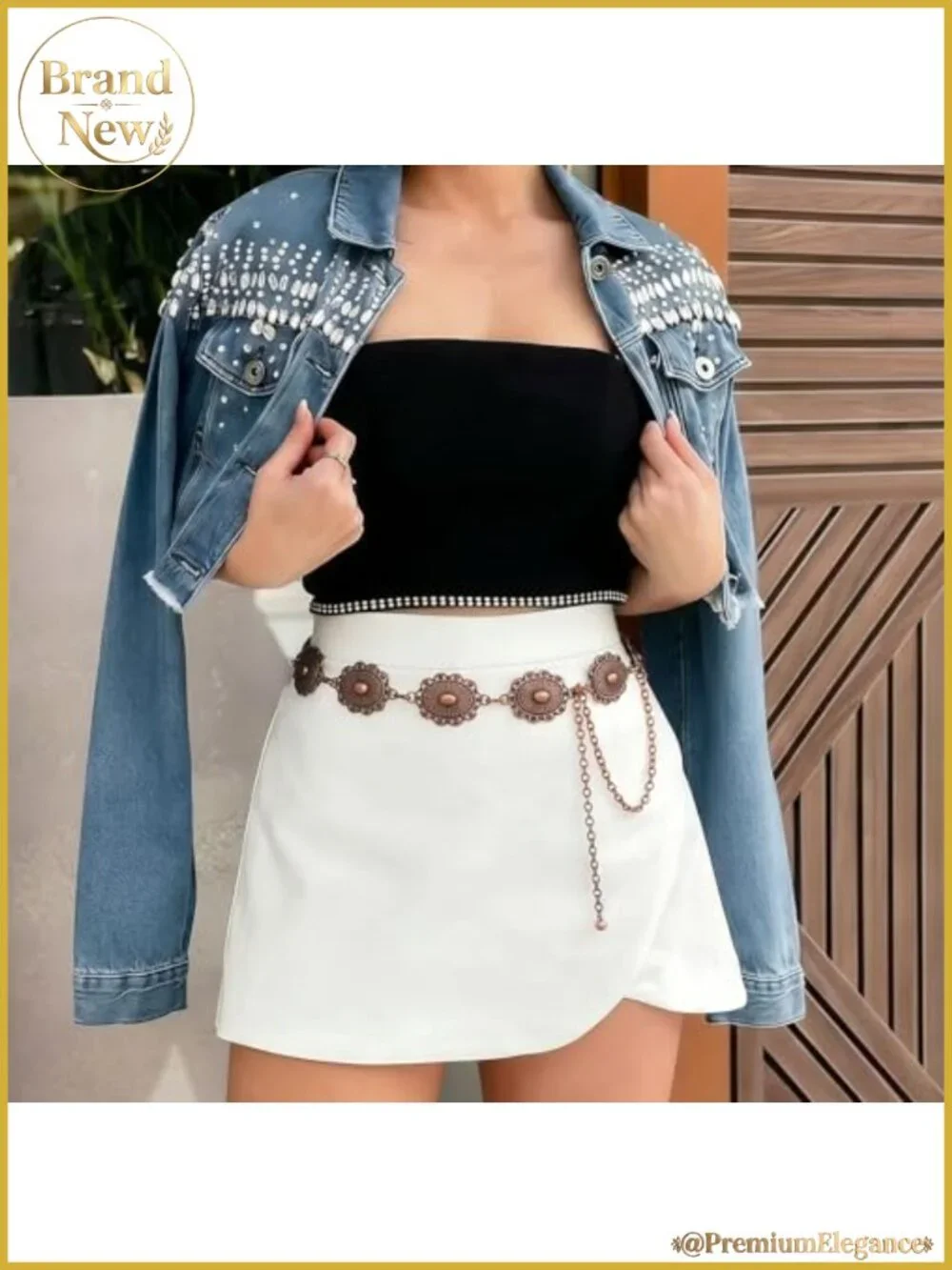 Metal Chain Belt Adjustable Waist Links for Dresses Jeans